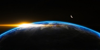 夜明けの地球の画像
